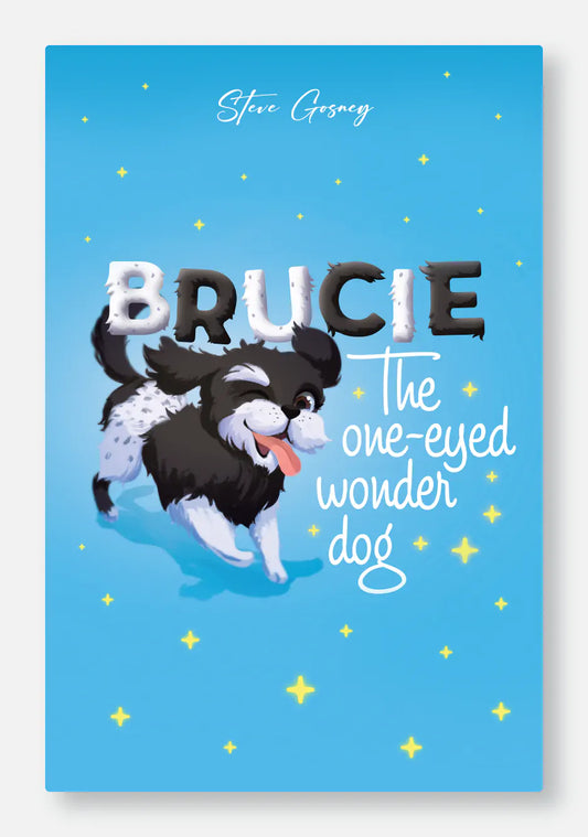 Brucie the One-Eyed Wonder Dog book (autographed hardcover)